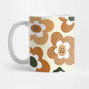 Funky Floral Pattern in Earthy Tones Mug